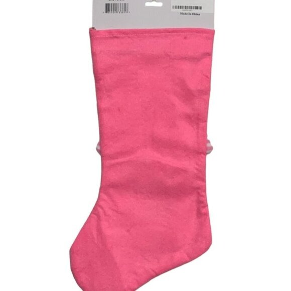 Baby First Christmas Stocking Embroidered 2022  Baby Girl Pink White 17 Inches - Picture 11 of 16